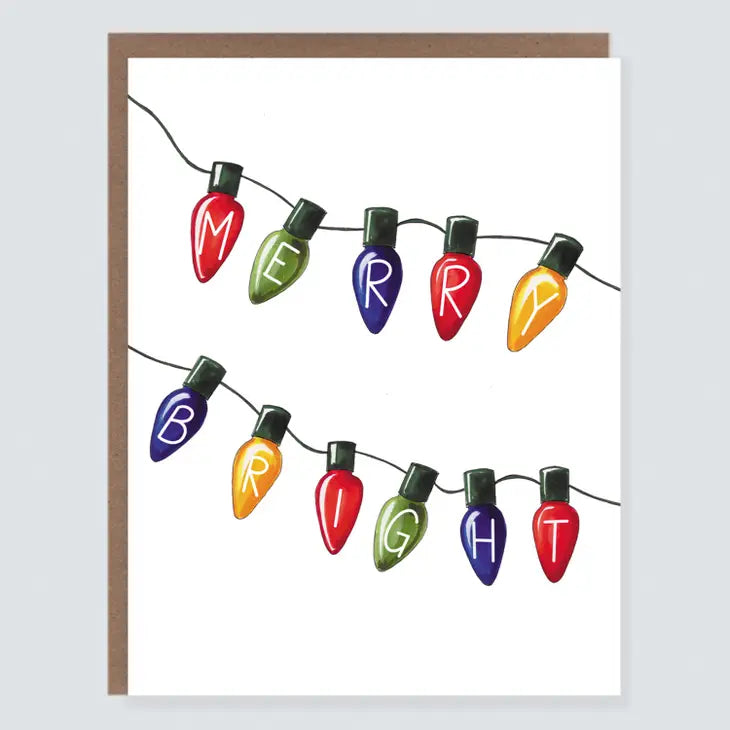 Merry and Bright Bulb Greeting Card