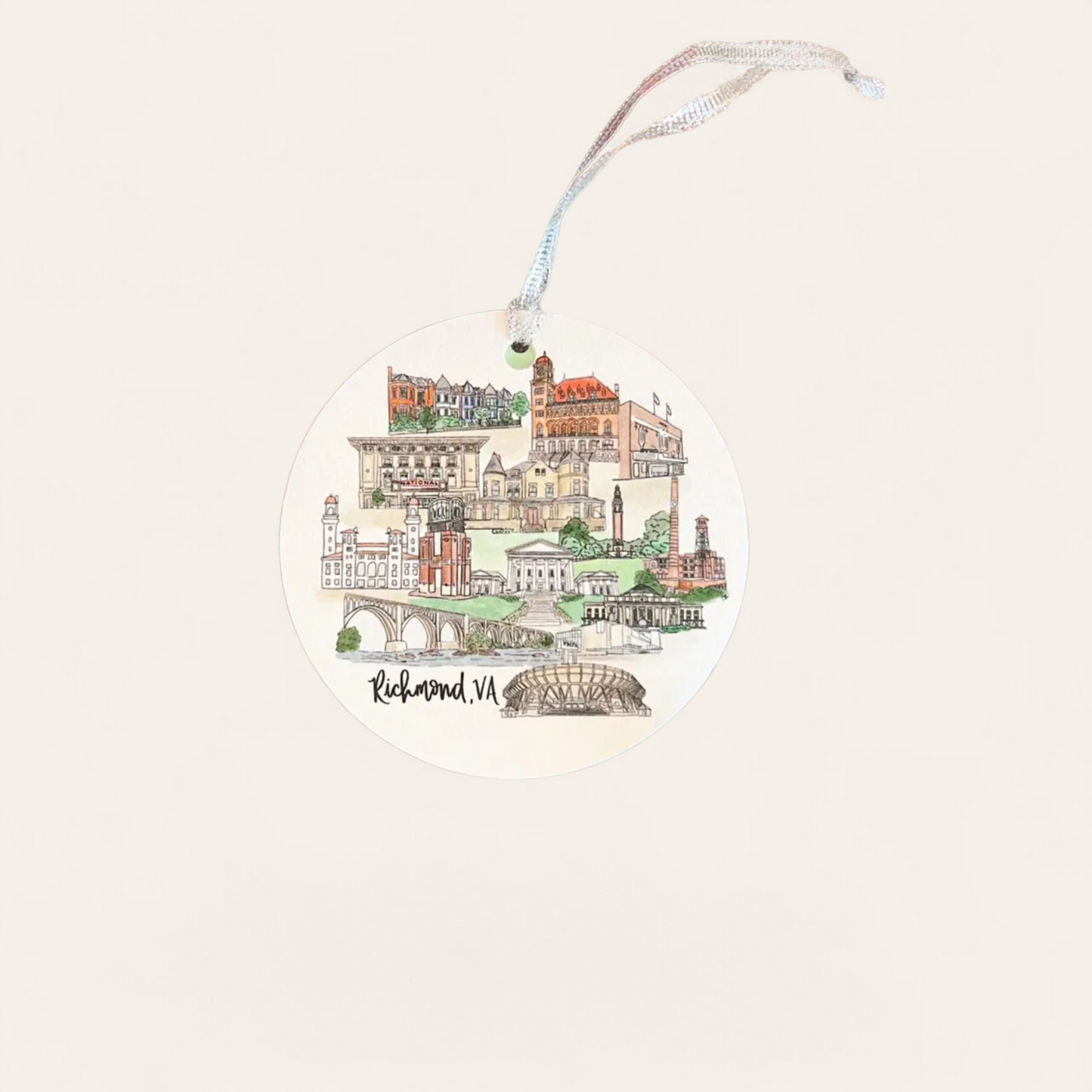 Richmond, VA Landmark Chipboard Ornament