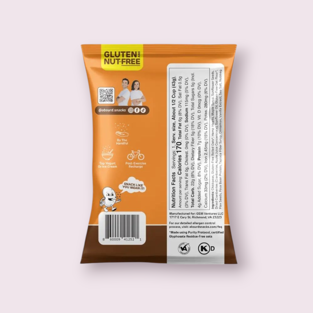 Absurd Snacks Maple Cinnamon Snack Mix (1.5oz Bag)