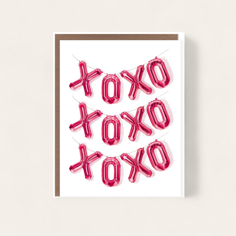 Balloon XOXO Valentine's Day Greeting Card