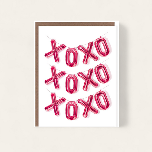 Balloon XOXO Valentine's Day Card