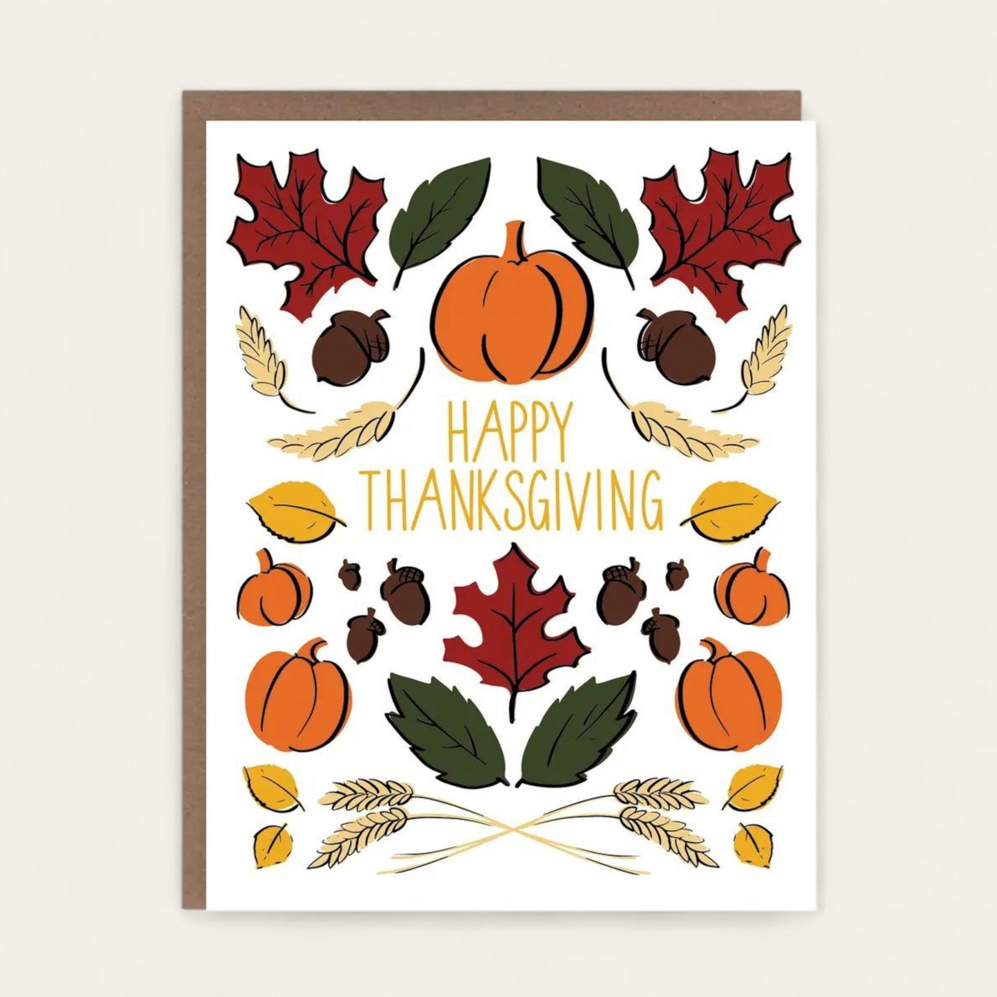 Happy Thanksgiving Folk Greeting Card