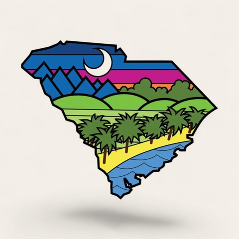 South Carolina State Lines Sticker