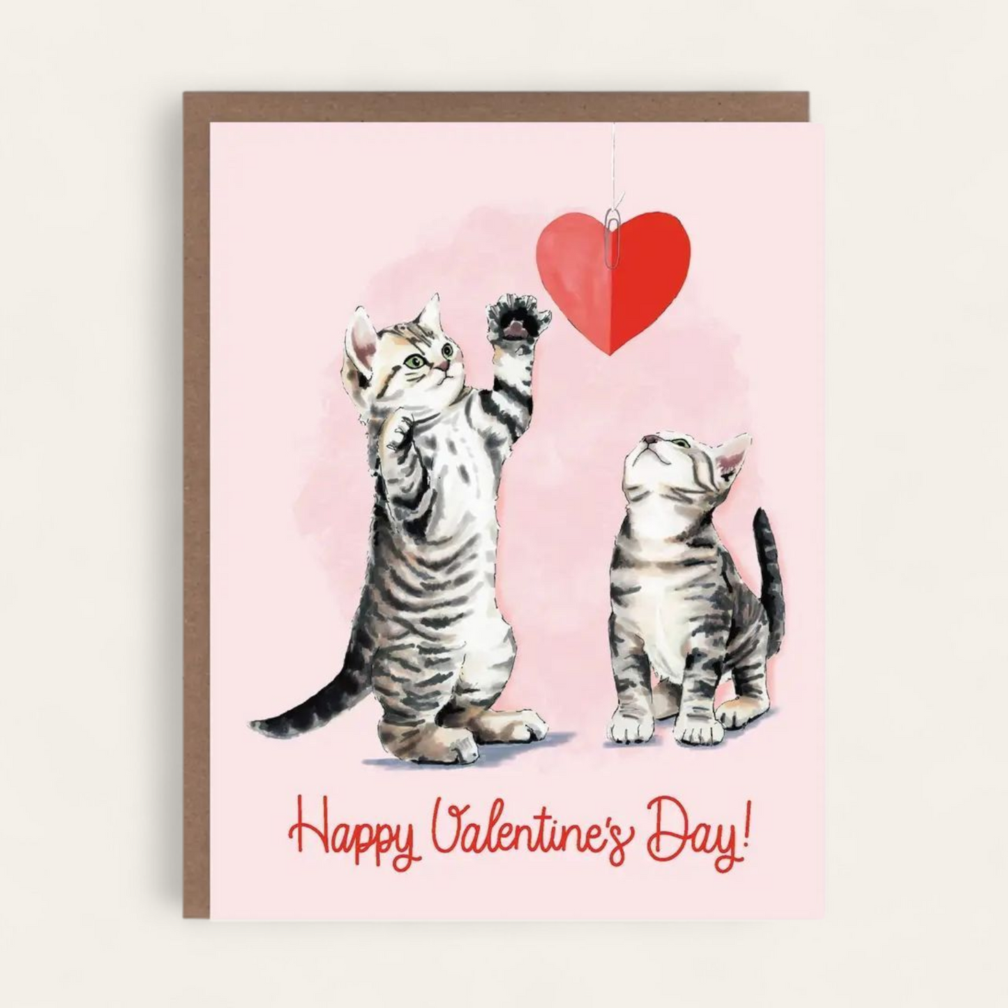 Happy Valentine's Day Cat & Yarn Greeting Card