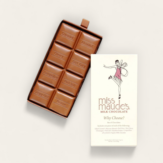 Miss Maude's Why Choose? Milk Chocolate Bar