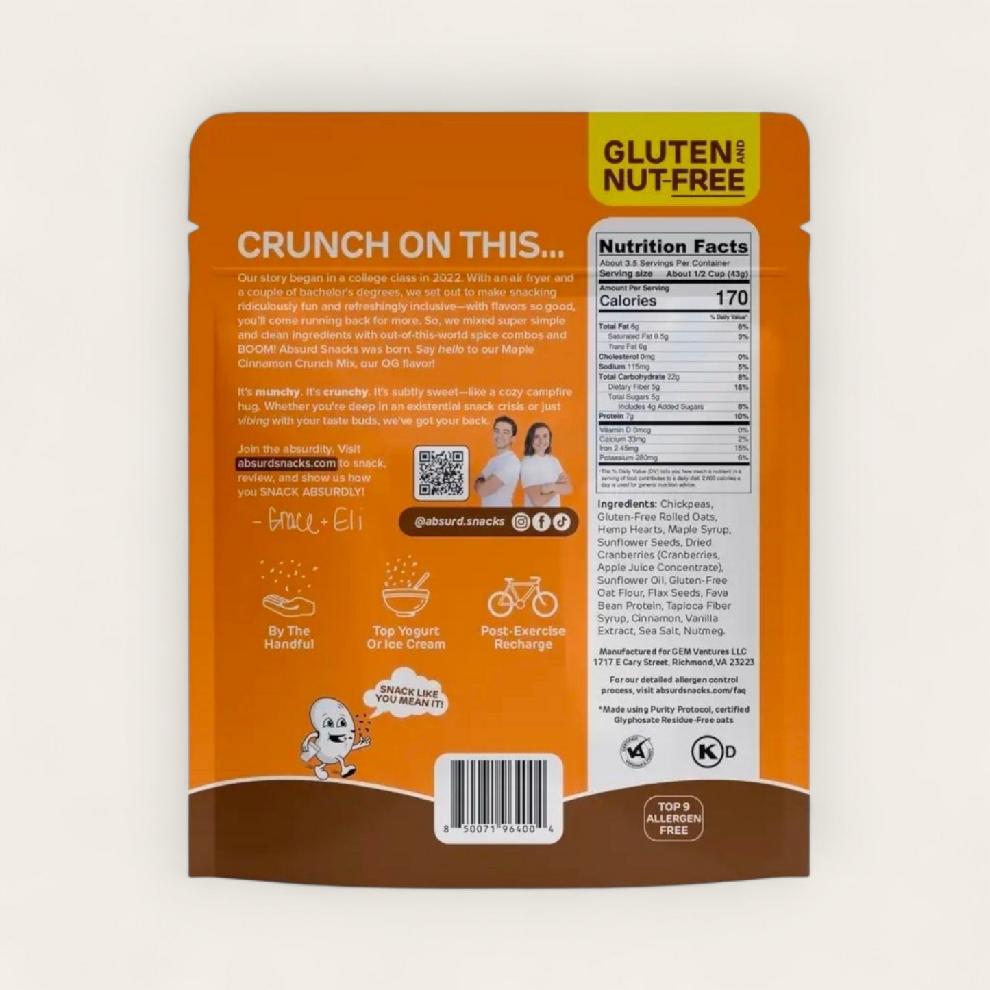 Absurd Snacks Maple Cinnamon Snack          Mix