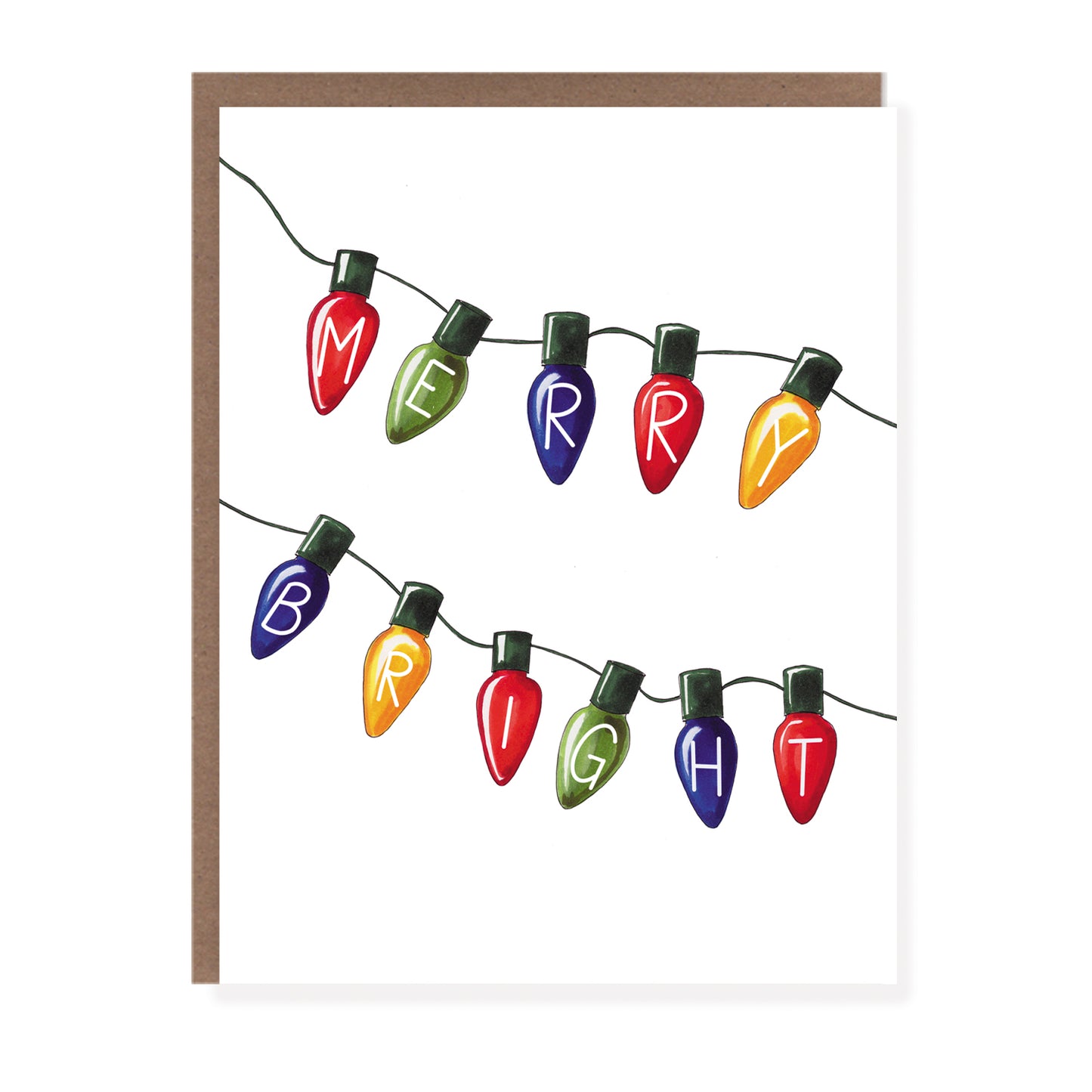 Merry and Bright Bulb Greeting Card