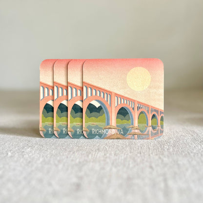 Richmond, VA Paper Coaster Set - Set of 4 Coasters
