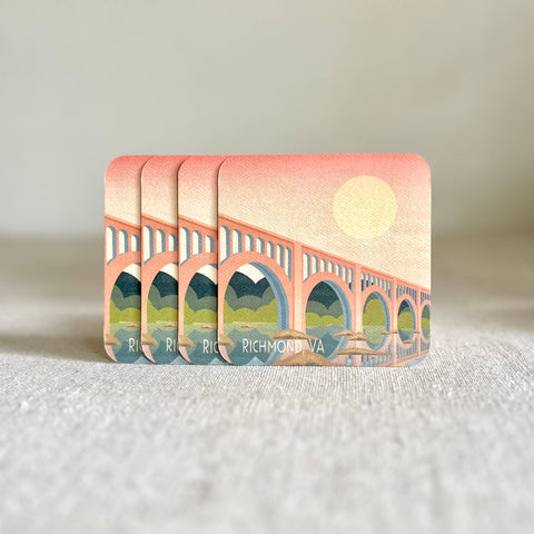Richmond, VA Paper Coaster Set - Set of 4 Coasters