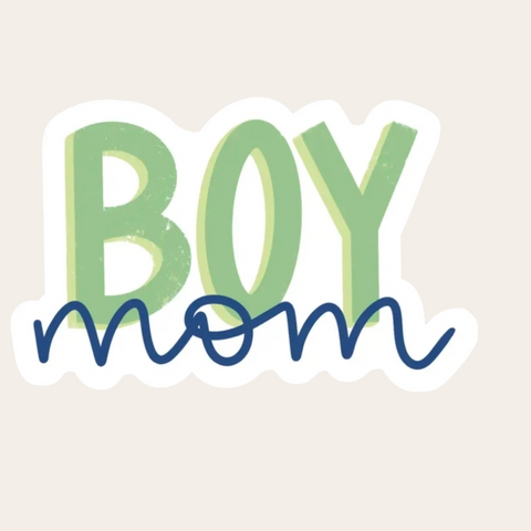 Boy Mom Green & Blue Sticker