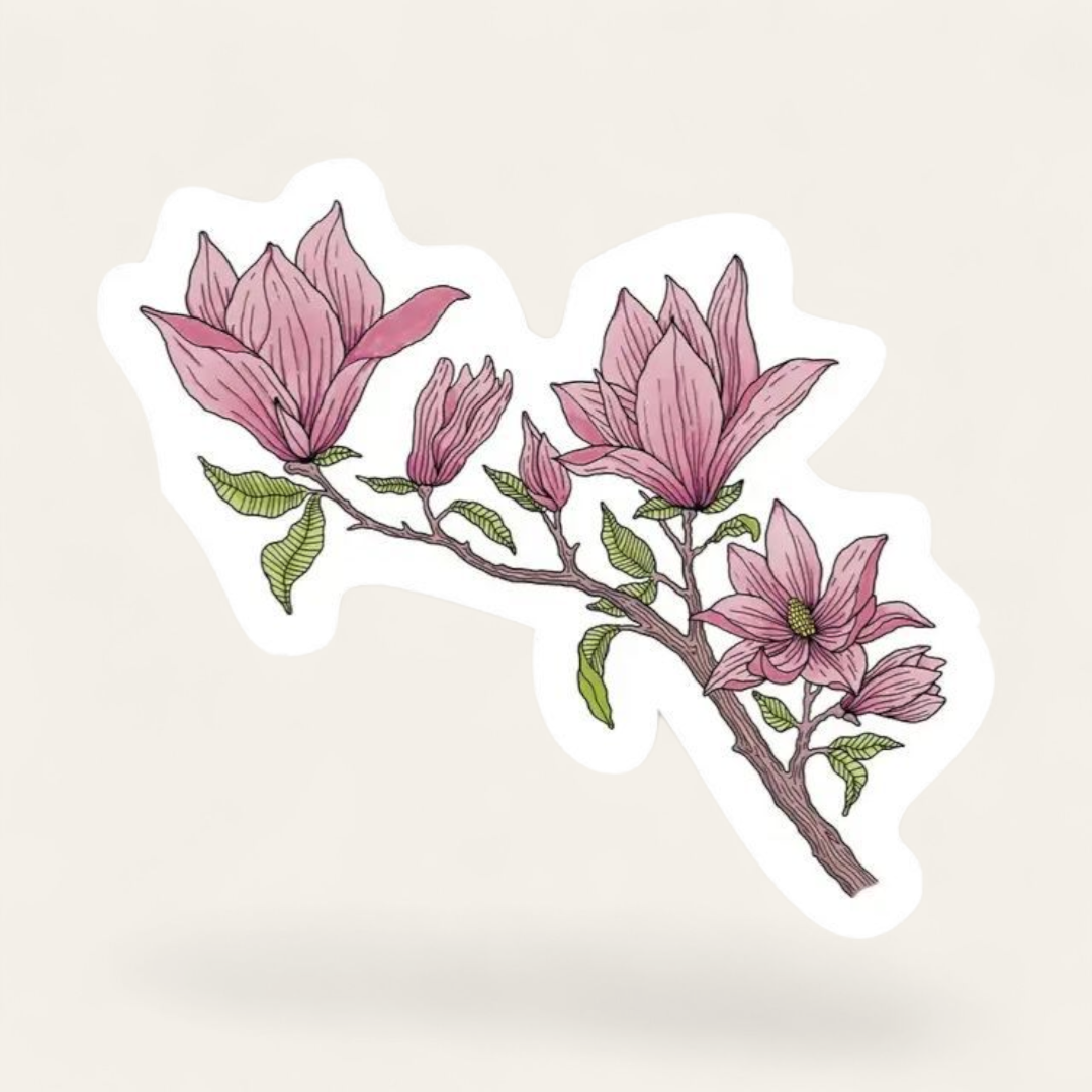 Magnolia Flower Sticker