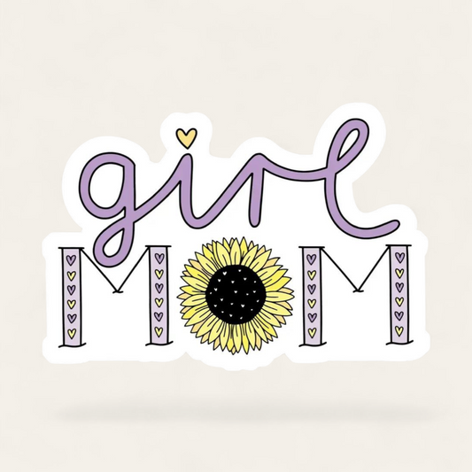 Girl Mom Sunflower Sticker