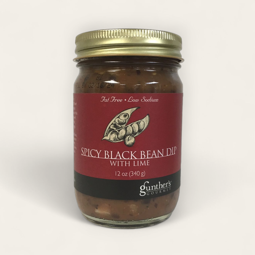 Gunther's Gourmet Spicy Black Bean Dip with Lime 12oz. Jar