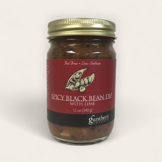 Gunther's Gourmet Spicy Black Bean Dip with Lime 12oz. Jar