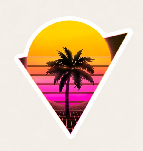 Retro Palm Tree Sticker