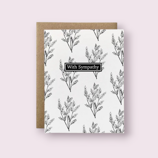 Botanical Sympathy Card - B&W Tea Tree (100% Recycled)