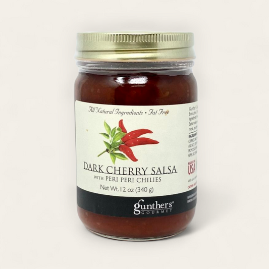 Gunther's Gourmet Dark Cherry Salsa with Peri Peri Peppers 12 oz. Jar