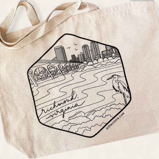 Richmond Tote (Black Print on Canvas)