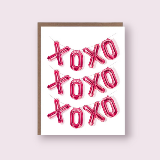 Balloon XOXO Valentine's Day Card