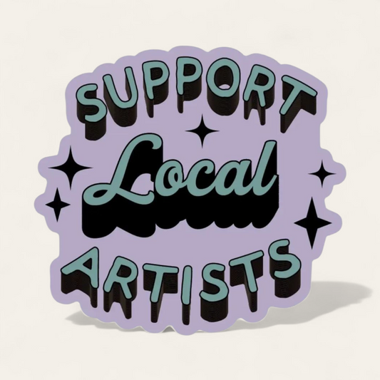 Support Local Artists Purple & Green Sticker