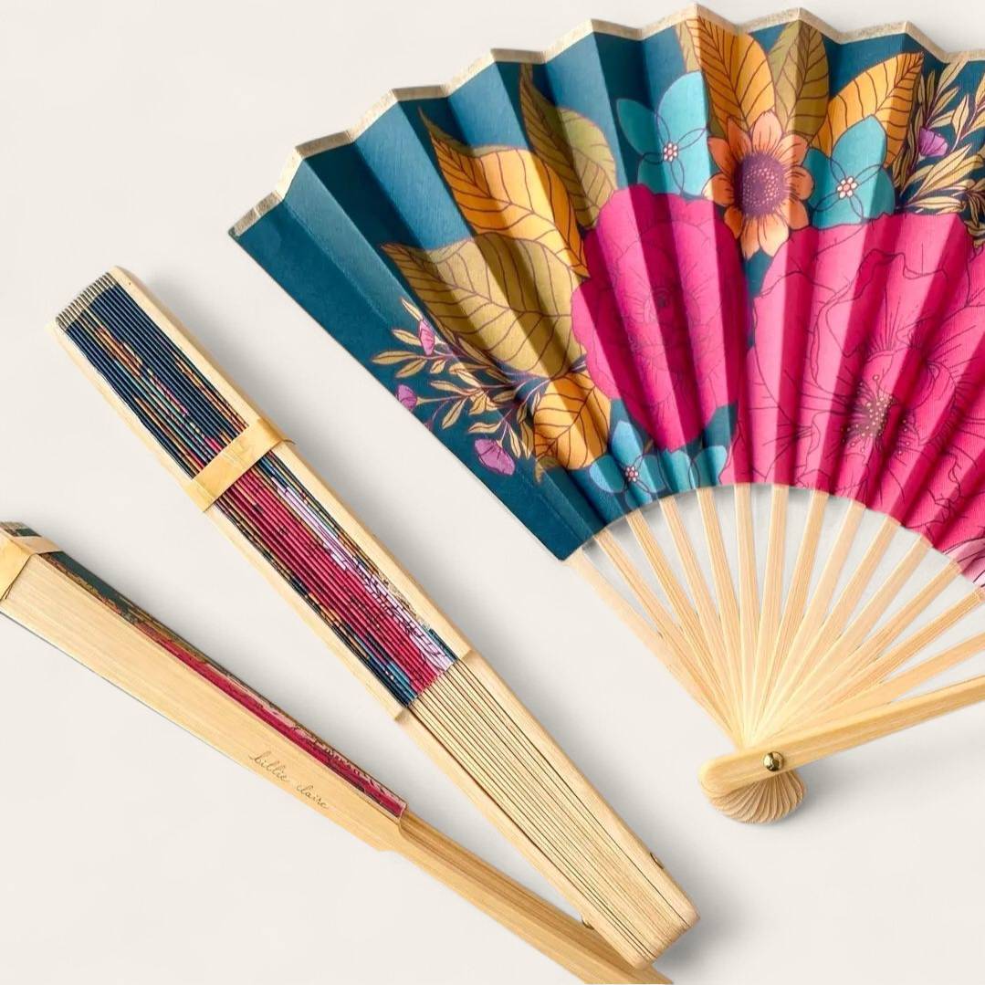 Handheld Floral Folding Fan