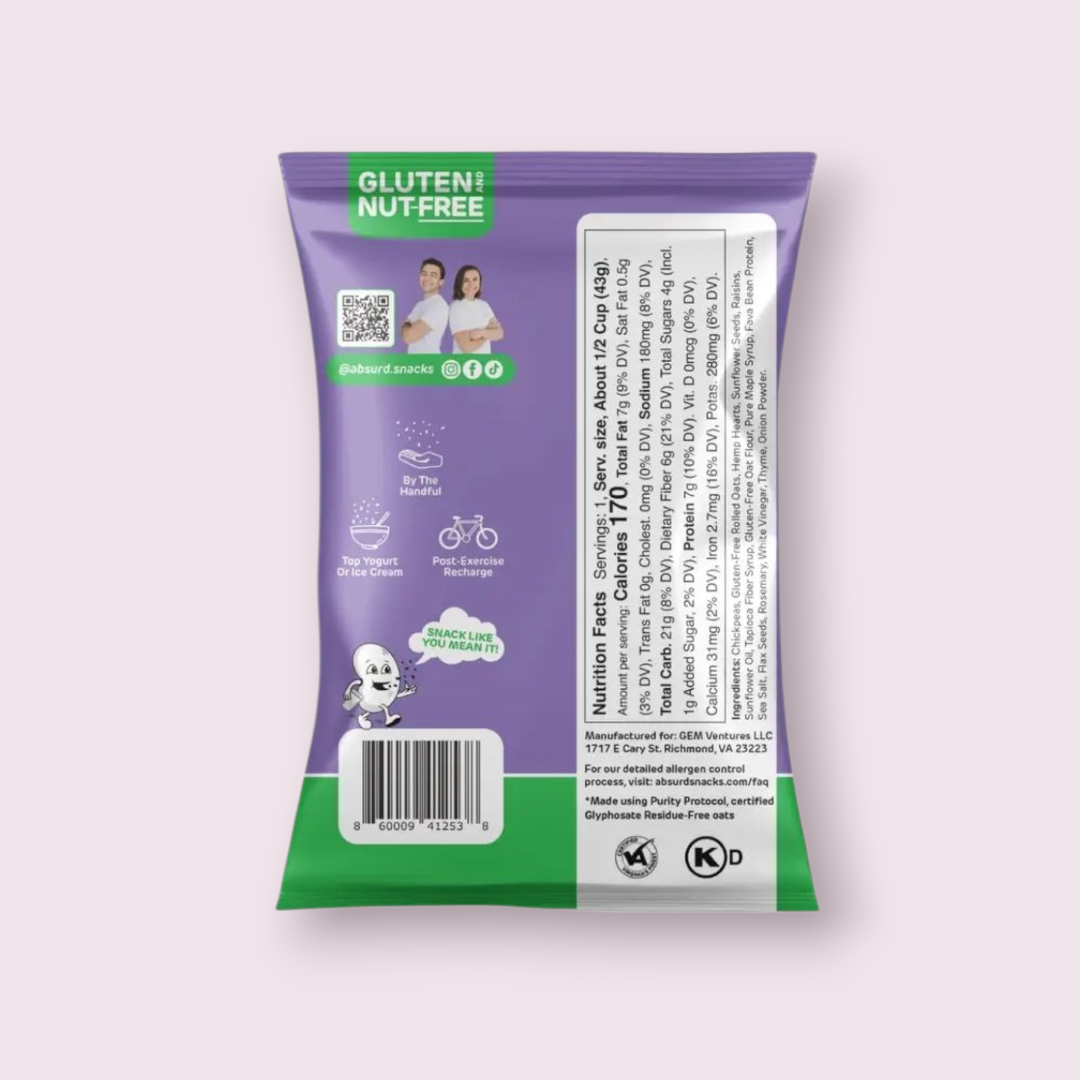Absurd Snacks Rosemary Sea Salt Snack Mix (1.5 oz Bag)