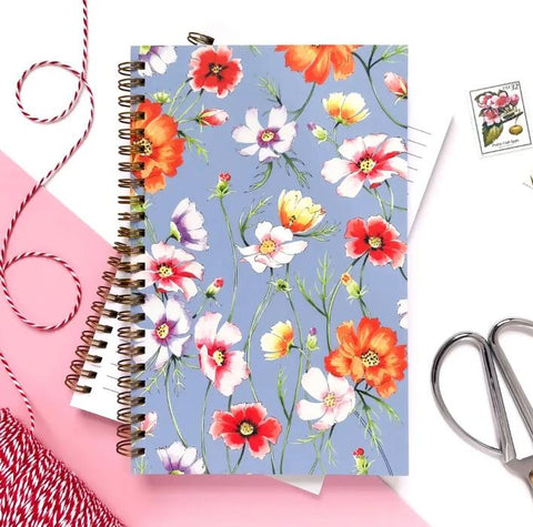 Cosmos Flower Spiral Notebook - Lined