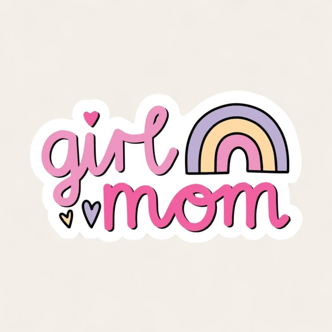 Girl Mom Rainbow Sticker
