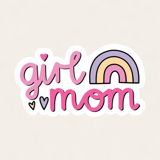 Girl Mom Rainbow Sticker