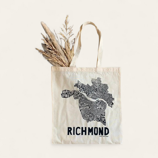 Richmond Type Map Tote Bag